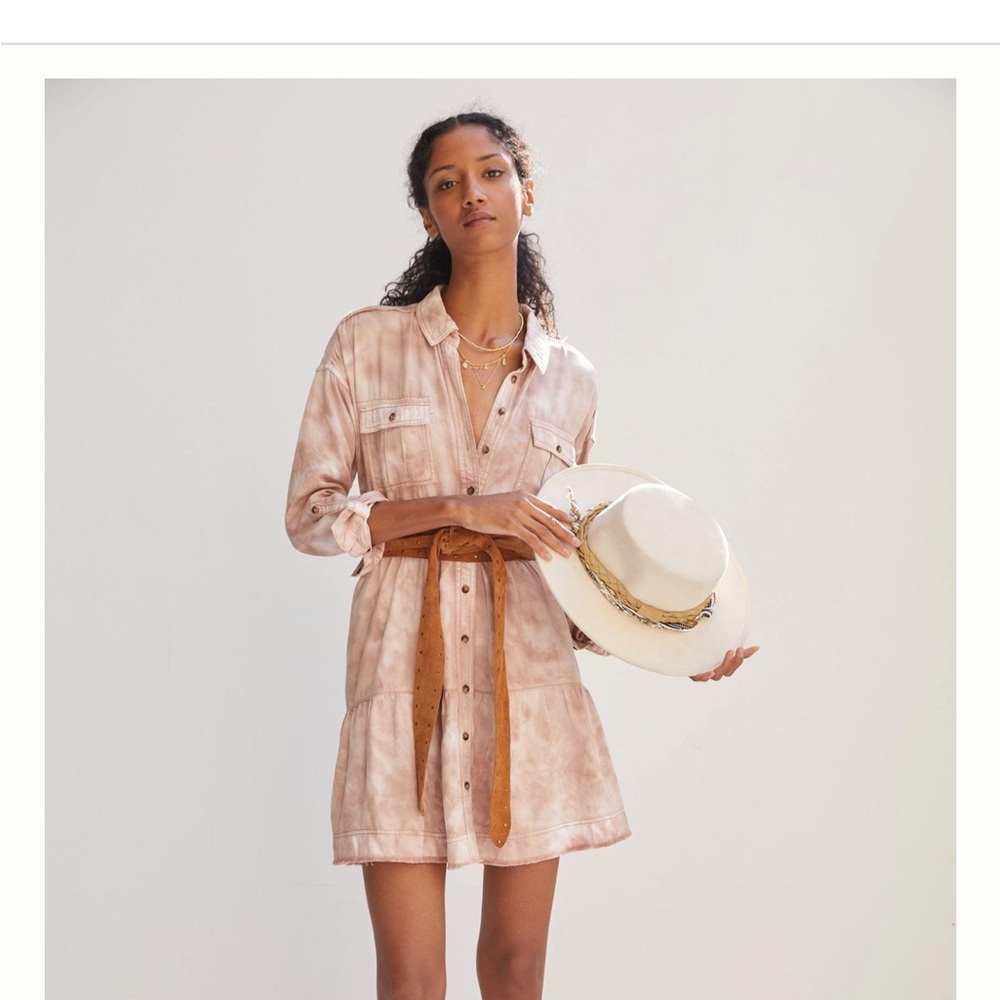 Pilcro Tie-Dye Utility Mini Dress